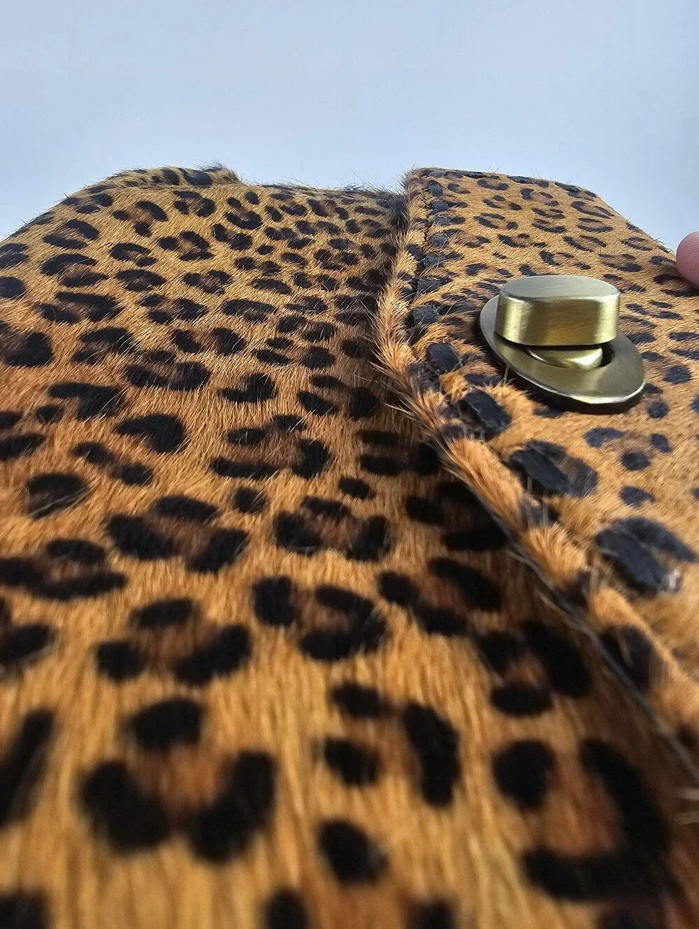 Myra Horizon Leopard Animal Print Cowhide Leather Clutch Wristlet Pocket Country